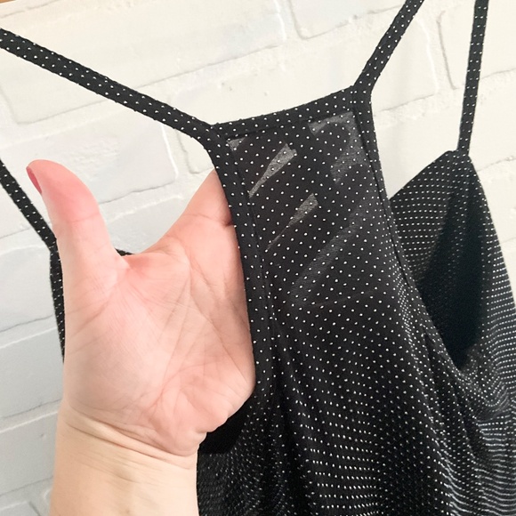 Vintage Y2K Babydoll tank top racer back Metallic polka dot Dark Fairy Grunge XL - Picture 10 of 11